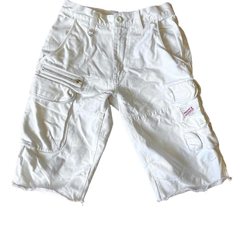 gorgeous Y2K white cargo Armani exchange denim shorts